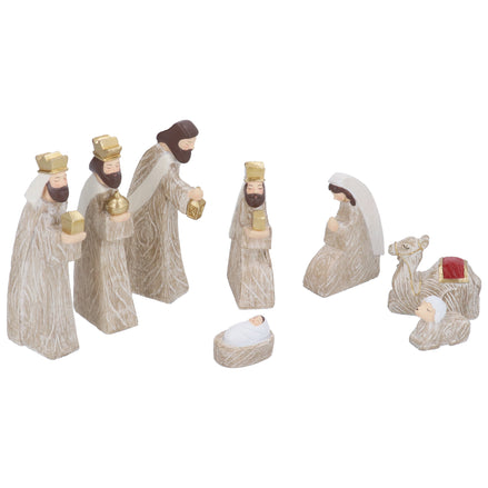 Wood Effect Nativity Set - Resin