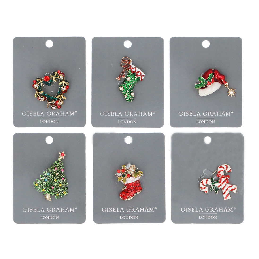 Diamante Metal Brooch – 6 Assorted