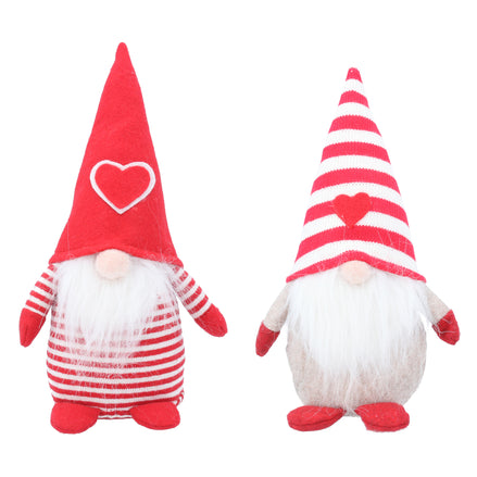 Red White Stripe Nordic Santa Ornament, 2As