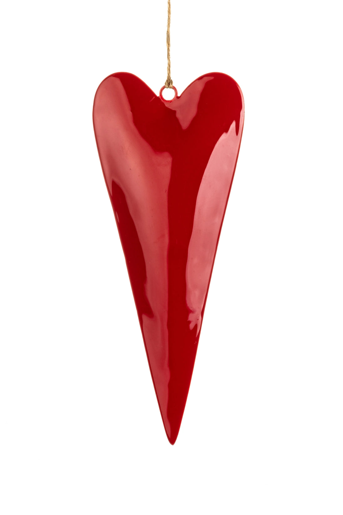 Medium Slim Hanging Heart - Red