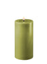 Olive Green LED Candle D 7.5 x H 10 cm