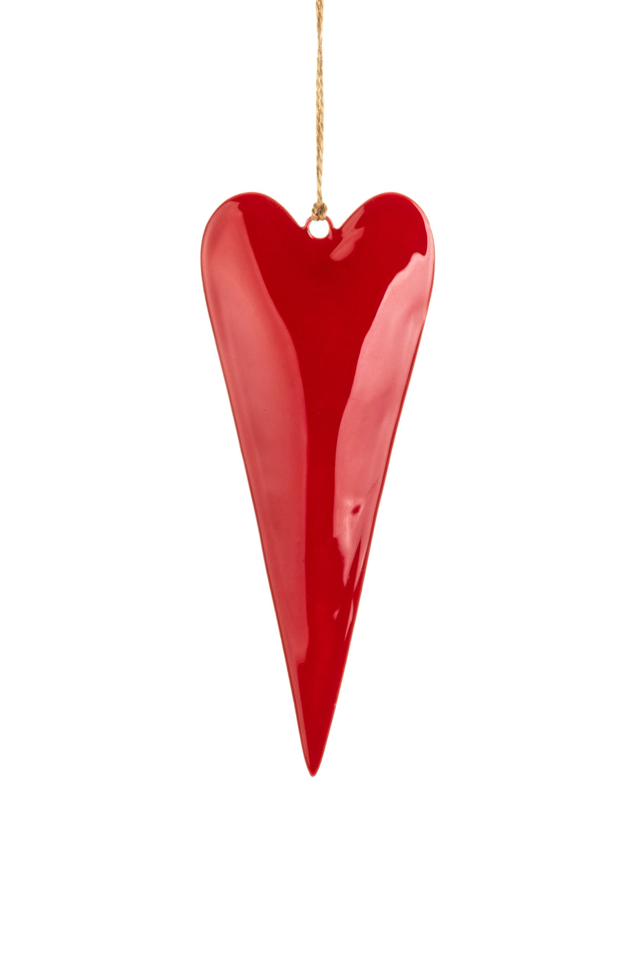 Small Slim Hanging Heart - Red
