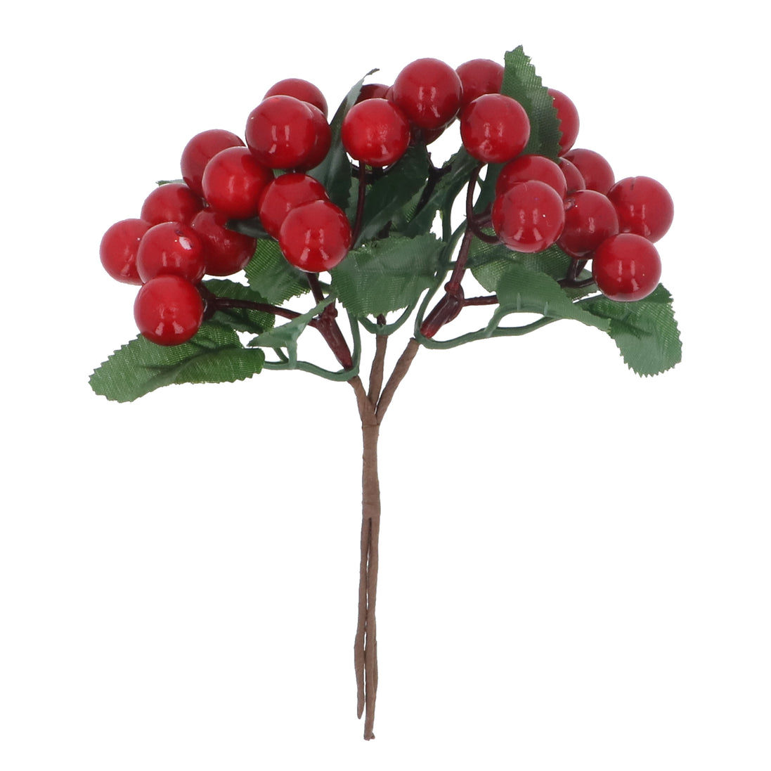 Red Berry With Leaves Pick