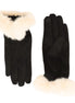 Faux Fur Cuff gloves - Black