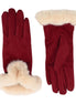 Faux Fur cuff gloves - Burgundy