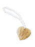 Wooden Beaded Natural Heart