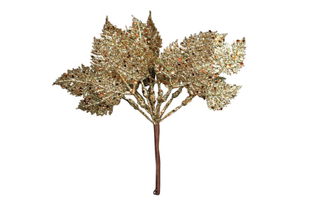 Gold Sparkling Leaf Pick