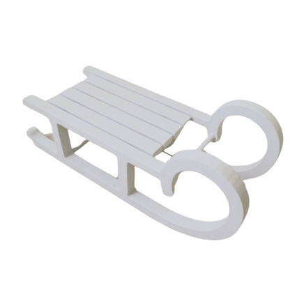Large Wooden Sleigh - White