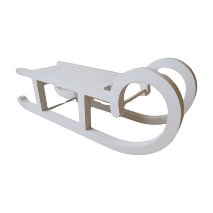 Large Wooden Sleigh - White