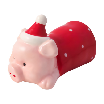 Large Lying Pig in Blanket Figurine