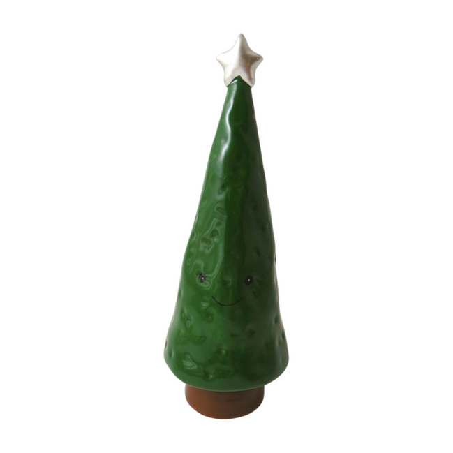Ceramic tree with face standing decoration