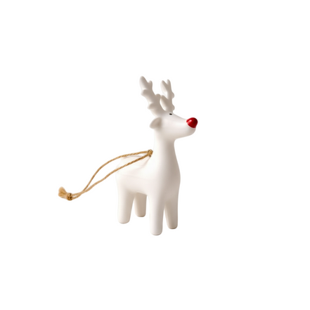 White Reindeer Tree Decoration
