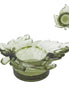Glass Maple Leaf Tea light Holder - Green