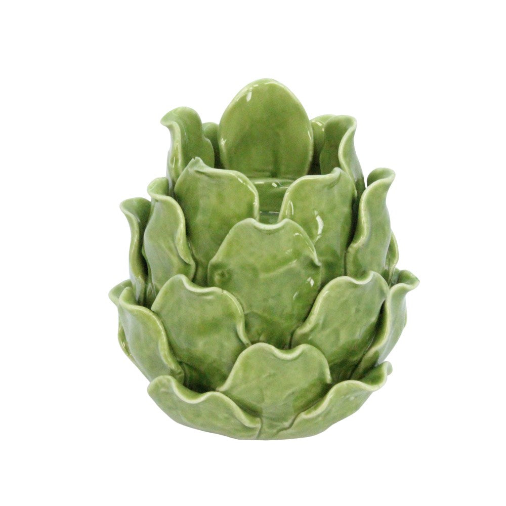 Green Porcelain Artichoke T-Lite Holder