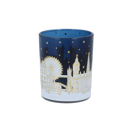 Gold London Scene Tealight Holder - Blue