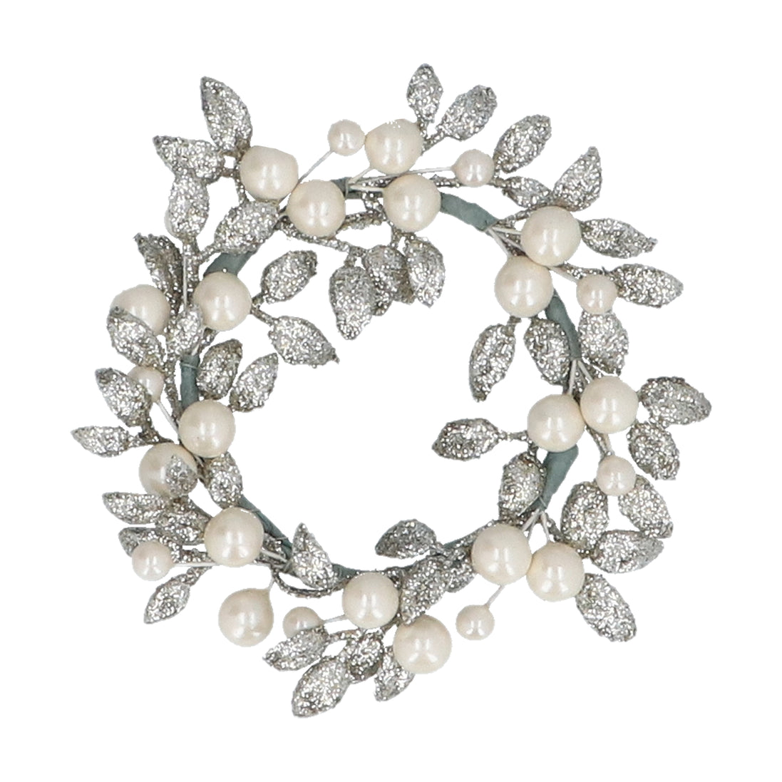 Champagne Glitter & Pearl Candle Ring, Large