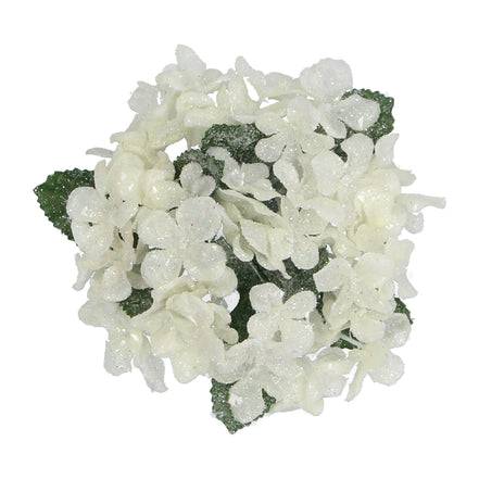White Hydrangea Fabric Candle Ring, Smalll