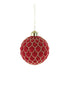 Hanging Red & Gold Beaded Bauble – 8cm