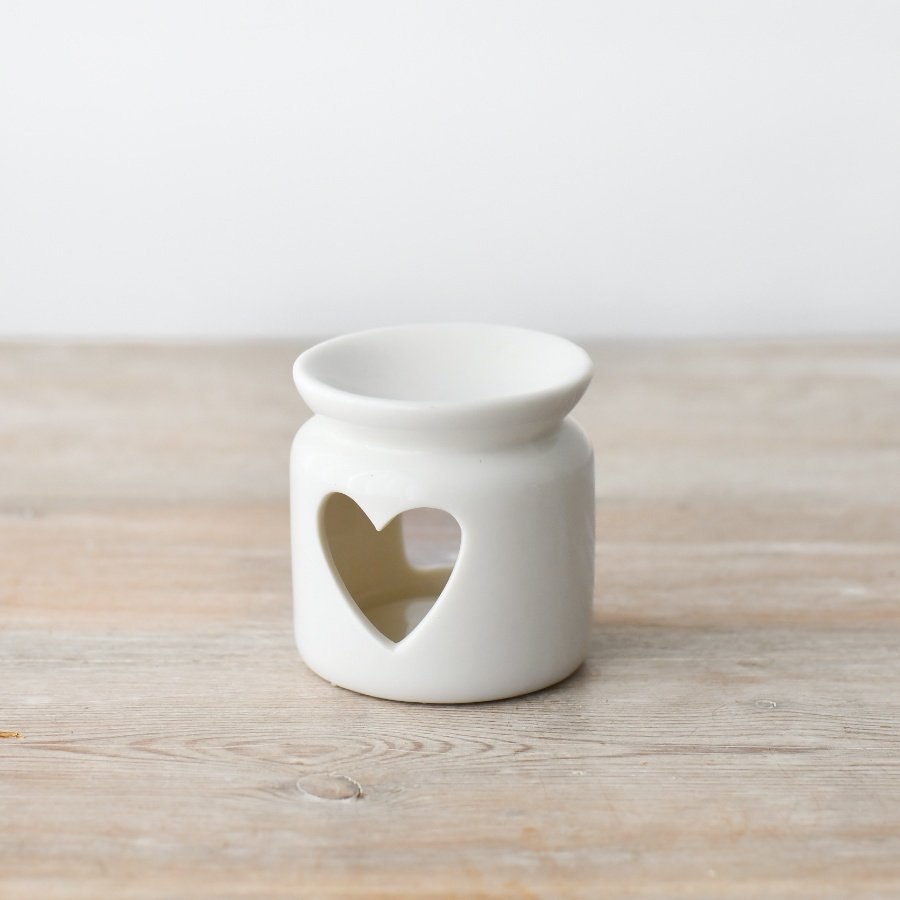 White Heart Oil Burner 7cm