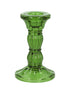 Green Glass Moulded Candlestick