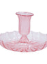 Pink Glass Fluted Candlestick