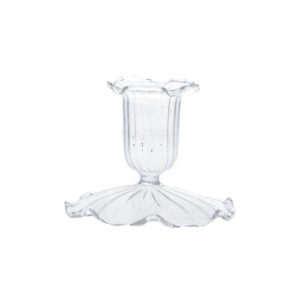 Clear Glass Short Candle Holder