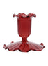 Clear Red Glass Short Candle Holder