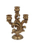 Gold Resin Scroll Three Arm Candlestick