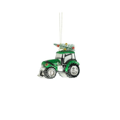 Hanging Green Tractor with Tree – 9 x 5 x 10cm