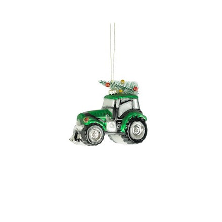 Hanging Green Tractor with Tree – 9 x 5 x 10cm