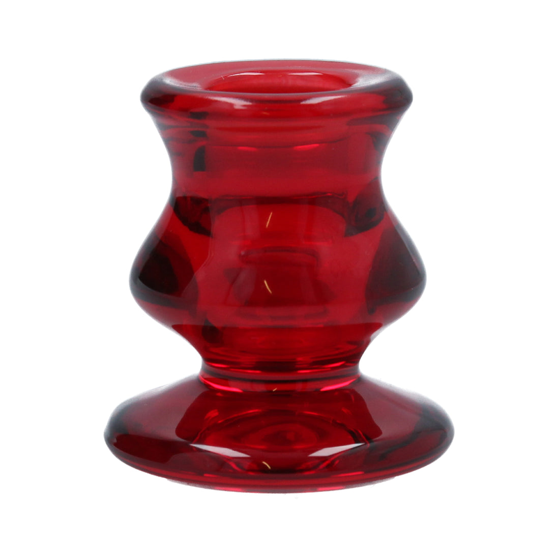 Red Glass Short Candlestick