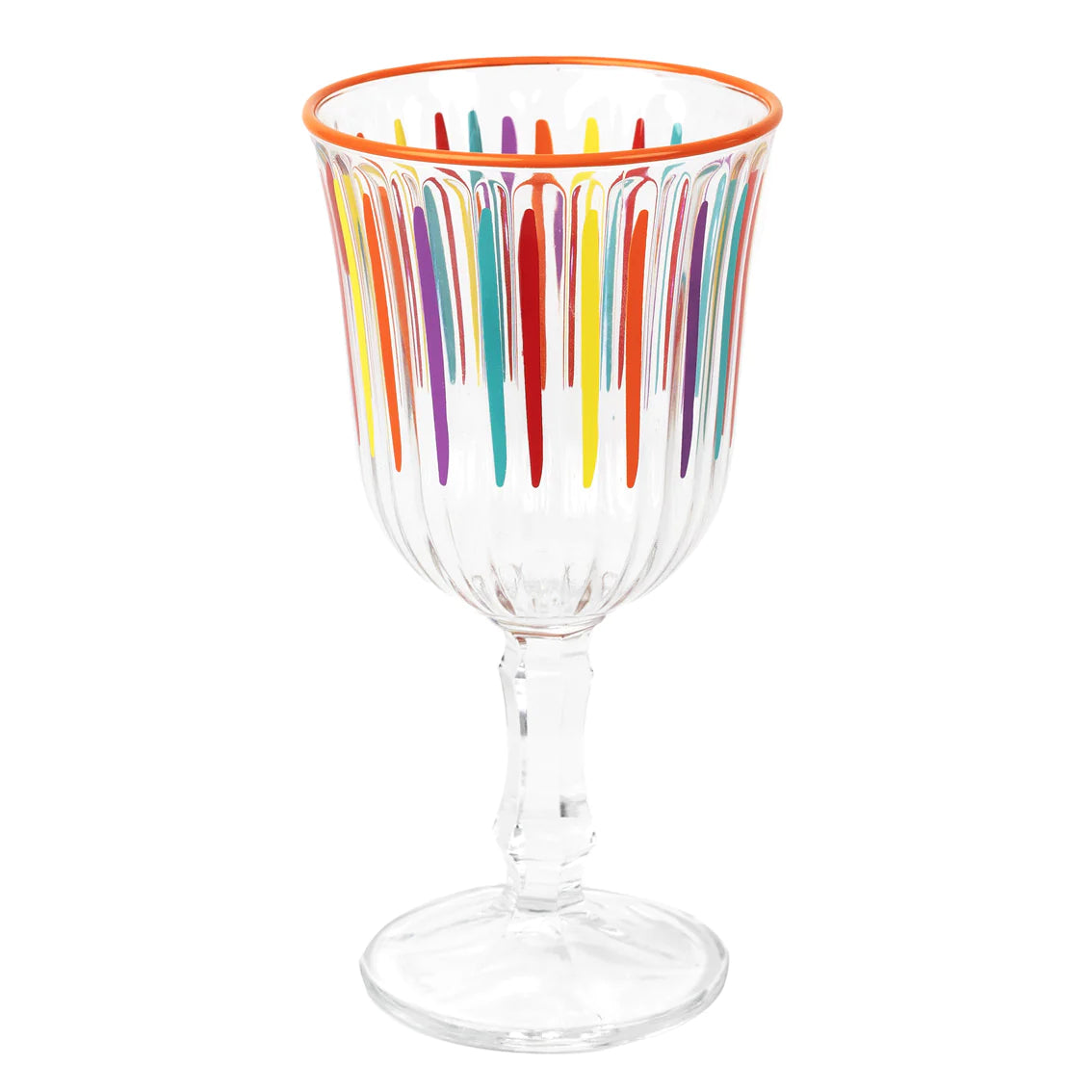 Multicolour Striped Wine Glass