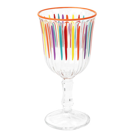 Multicolour Striped Wine Glass