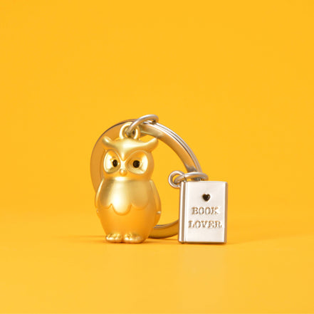 Gold Owl & Book Keyring