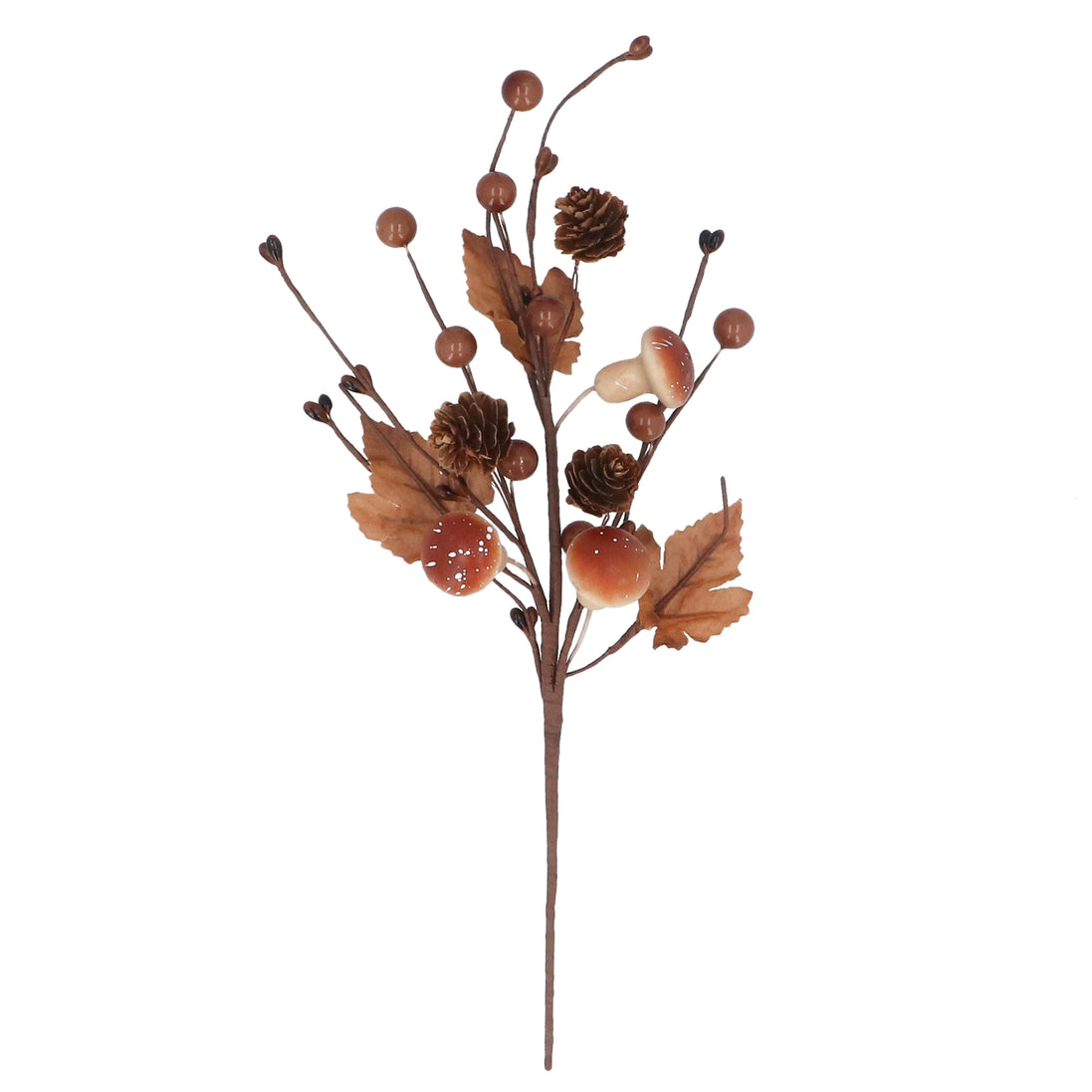 Toadstool & Cone Faux Flower Pick