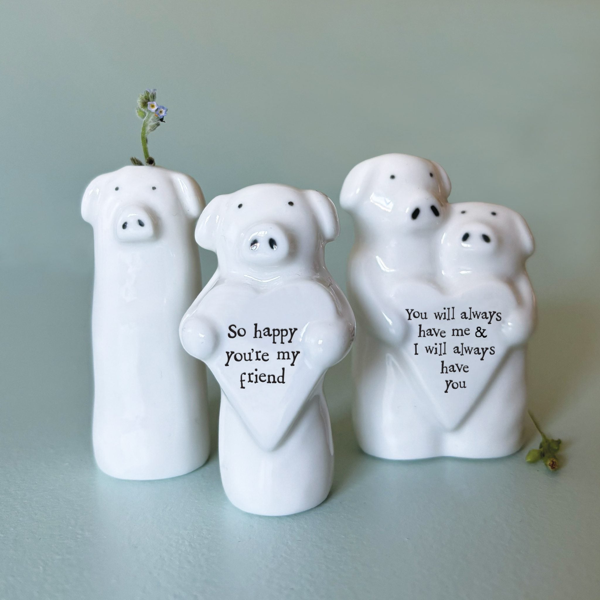 Porcelain Heart Animal - Pig