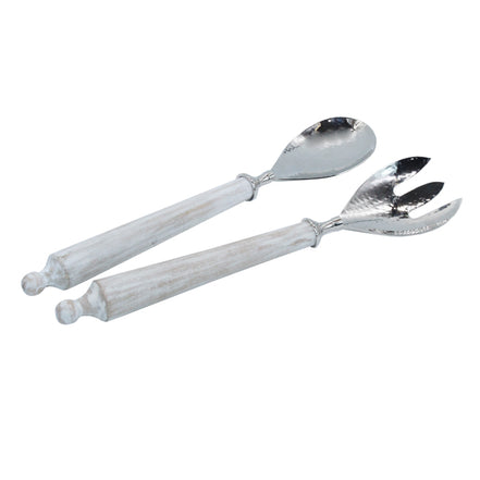 Beaded Mango Wood Salad Server Set