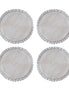 Whitewash Wooden Beaded Edge Coasters - Set of Four