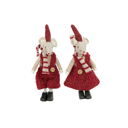 Red Fabric Mice – 14cm (2 Assorted)