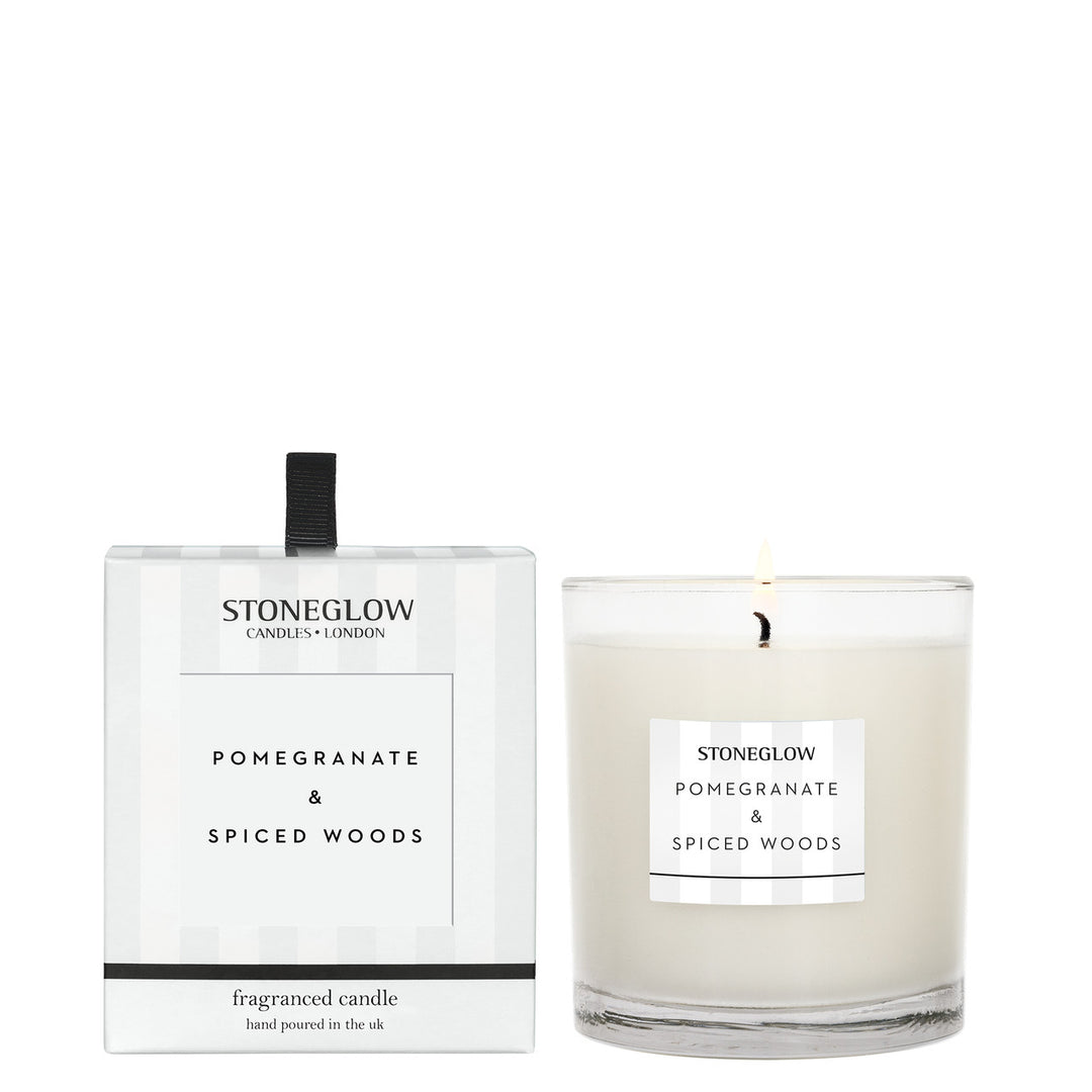 Modern Classics Pomegranate &amp; Spiced Woods Boxed Tumbler Candle