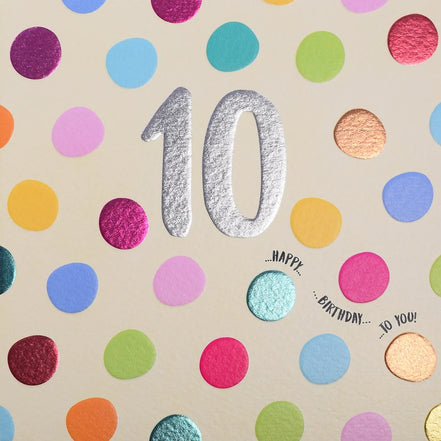 10th Spotty Birthday Card