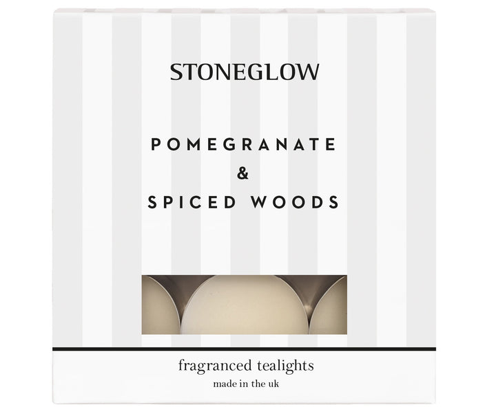 Pomegranate &amp; Spiced Woods - Scented Tealights