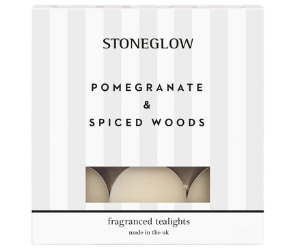 Pomegranate & Spiced Woods - Scented Tealight Candles