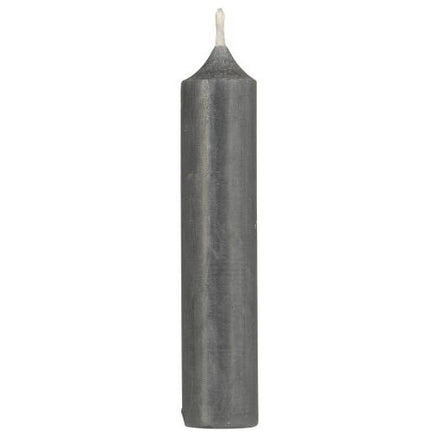 Short Dinner Candle Grey Rustic