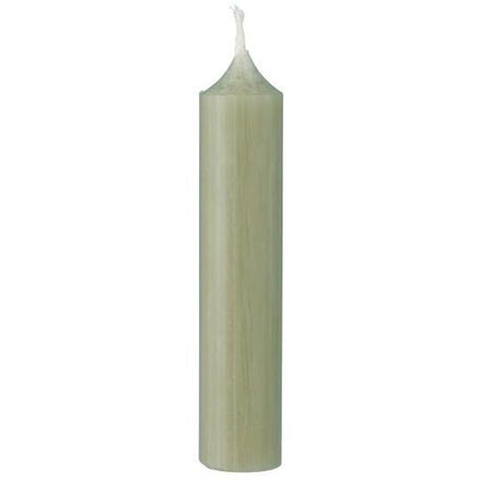 Short Dinner Candle Dusty Green Rustic