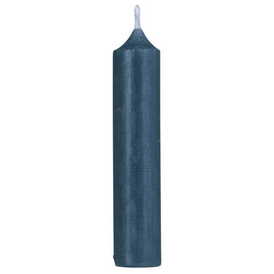 Short Dinner Candle Dusty Blue Rustic