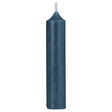 Short Dinner Candle Dusty Blue Rustic