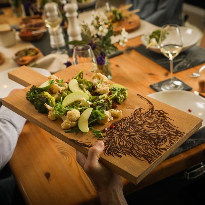 Highland Cow Large Oak Paddle