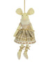 Hanging Mouse in Brown Tartan Dress
