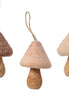 Mushroom glitter decorations